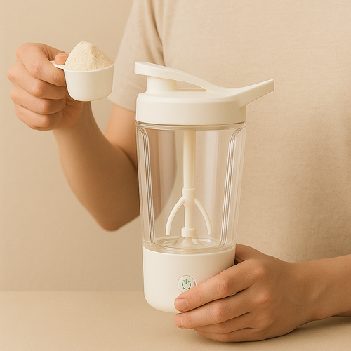 Rechargeable Electric Protein Shaker Bottle – Portable Self-Stirring Mixer Cup for Shakes & Supplements