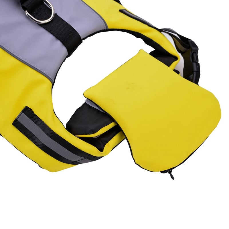 Reflective Dog Life Jacket with Safety Handle – Adjustable Pet Swim Vest with Head Support for Swimming & Boating