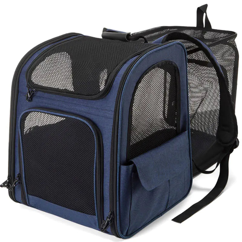 Expandable Pet Travel Backpack Carrier – Breathable, Portable & Comfortable for Cats and Dogs