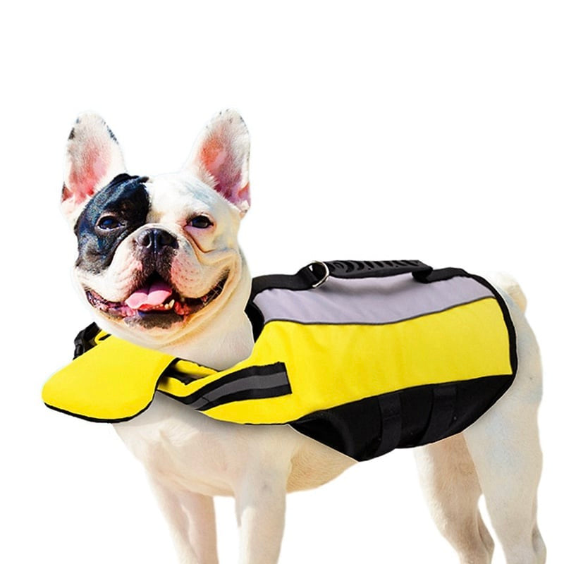 Reflective Dog Life Jacket with Safety Handle – Adjustable Pet Swim Vest with Head Support for Swimming & Boating