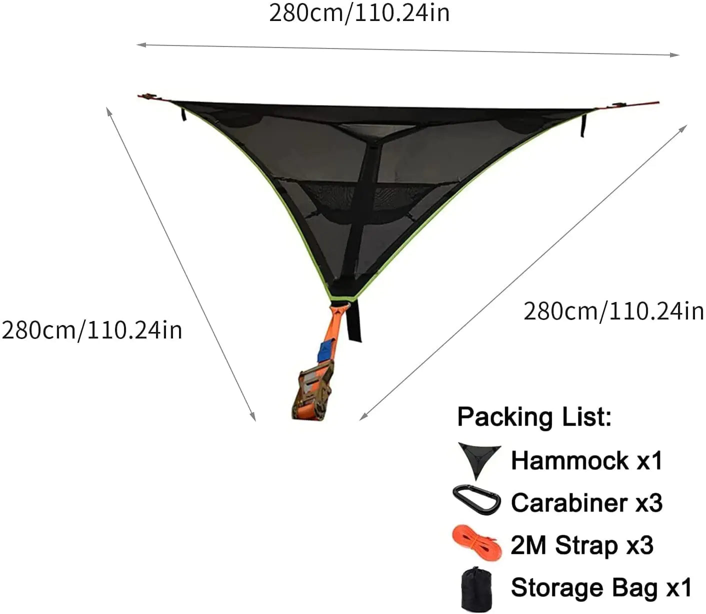 Multi-Person Triangular Mesh Hammock – Fun for Family & Friends, Outdoor Relaxation