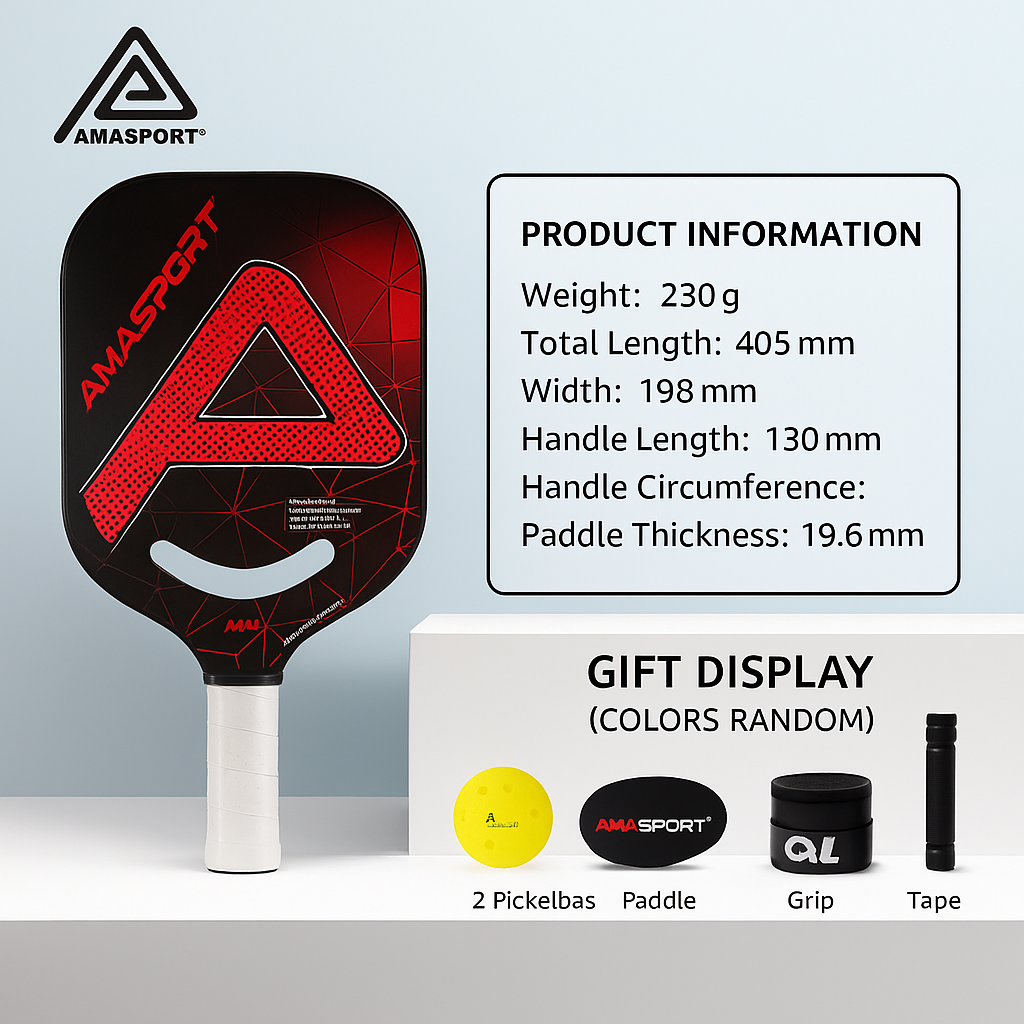 AMA SPORT Future 003 Pickleball Paddle - USAPA Approved Carbon Fiber Paddle