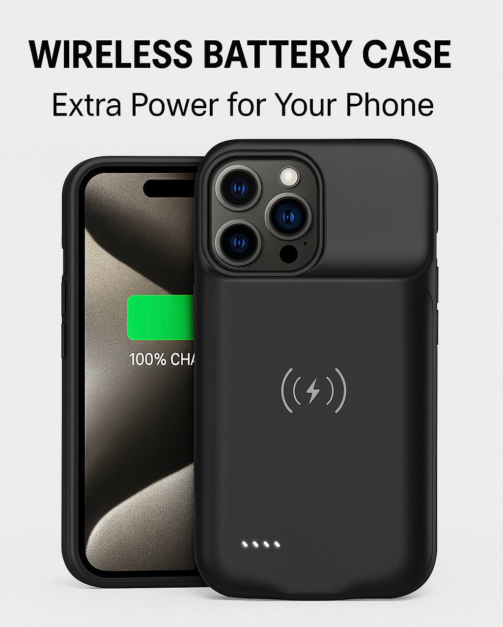 Wireless Charging Battery Case – Slim Power Bank Case for iPhone USB-C | Portable Protection & Extra Battery Life