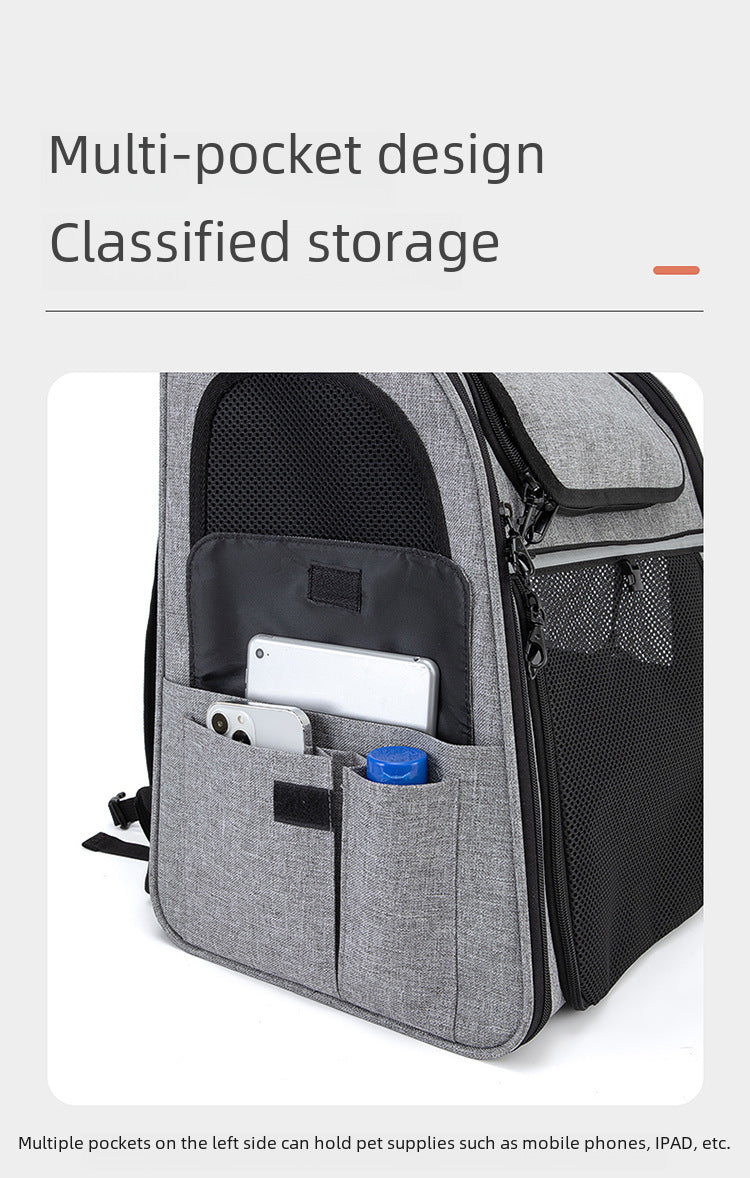 Expandable Pet Travel Backpack Carrier – Breathable, Portable & Comfortable for Cats and Dogs