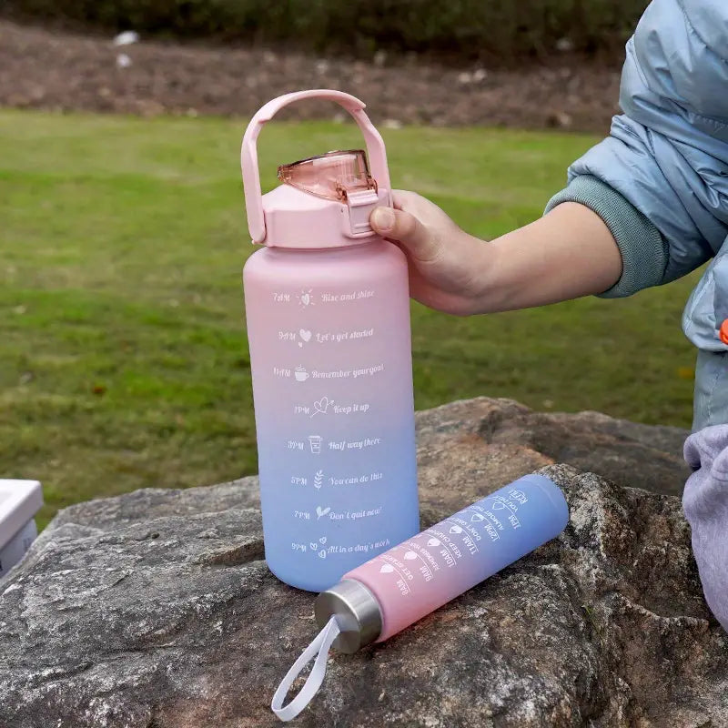 Leak-proof Motivational Sports Water Bottle Set (3PCS)Hydration Progress Tracking