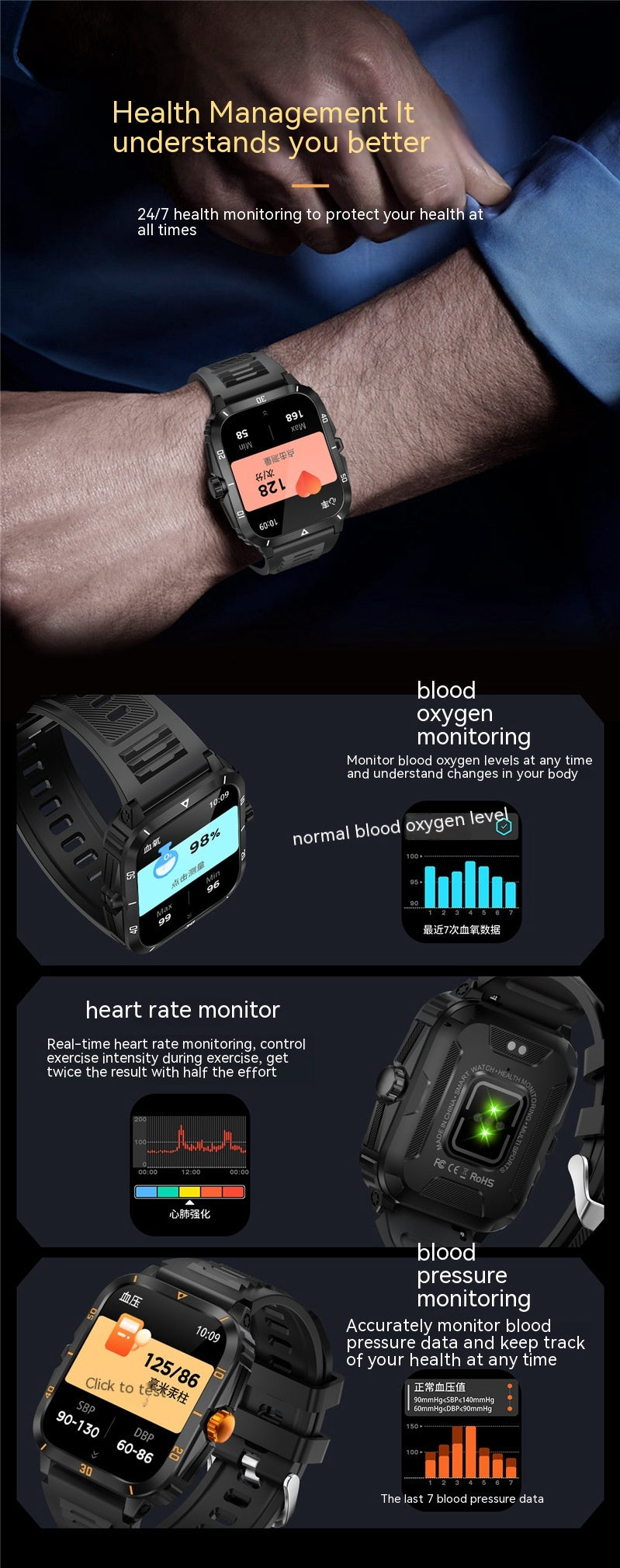 SmartWatch with Bluetooth Calling - Outdoor Smart Sports Watch