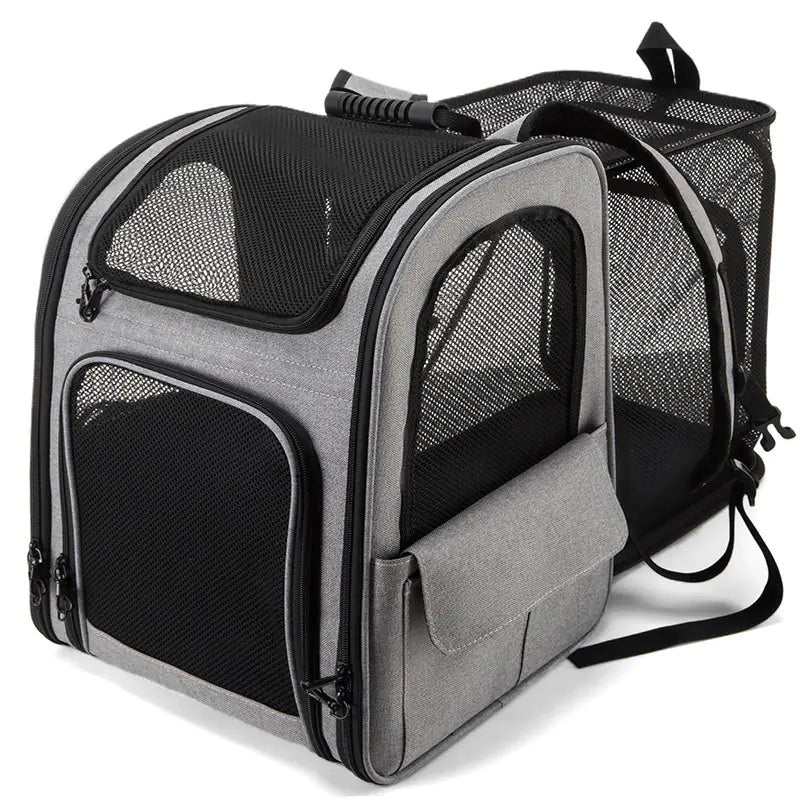 Expandable Pet Travel Backpack Carrier – Breathable, Portable & Comfortable for Cats and Dogs