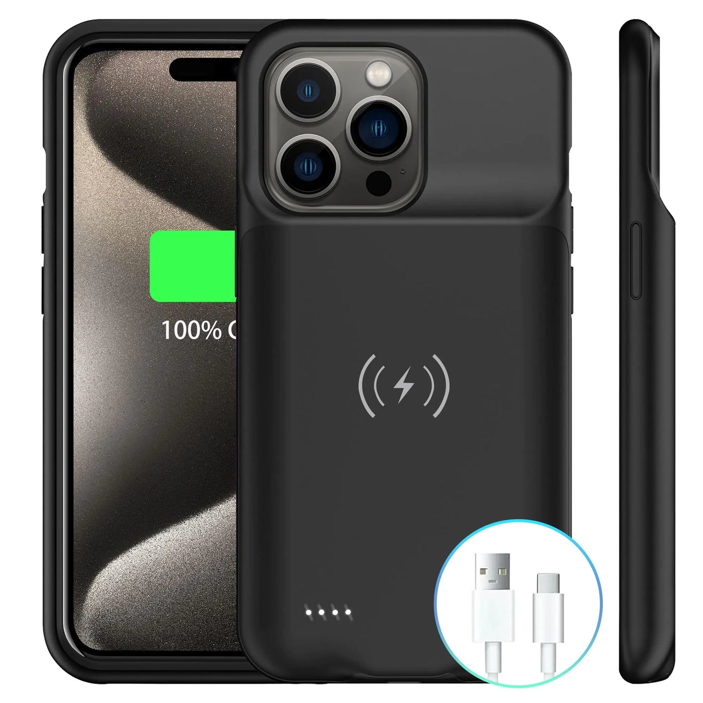 Wireless Charging Battery Case – Slim Power Bank Case for iPhone USB-C | Portable Protection & Extra Battery Life