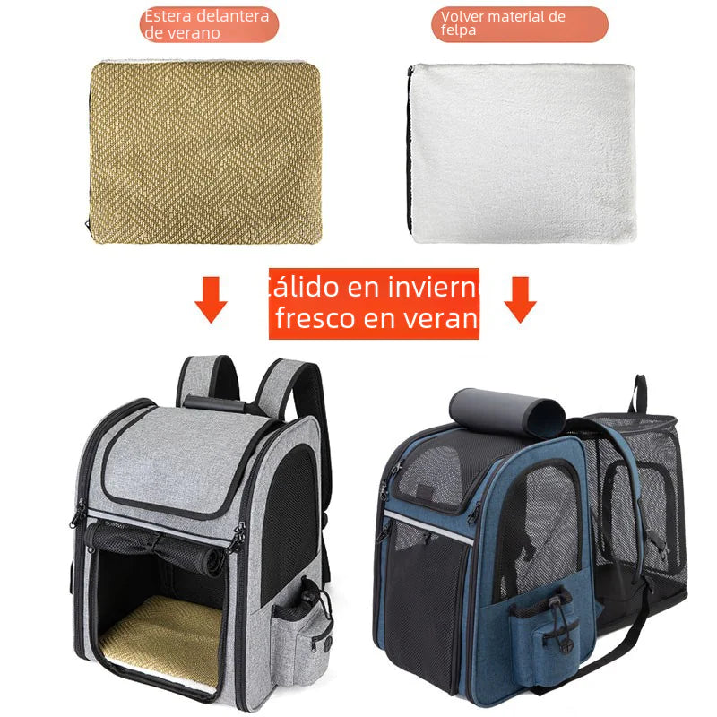 Expandable Pet Travel Backpack Carrier – Breathable, Portable & Comfortable for Cats and Dogs
