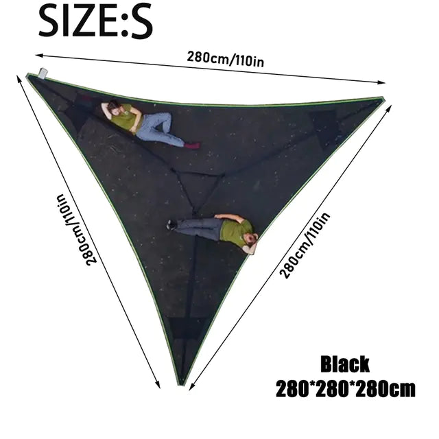 Multi-Person Triangular Mesh Hammock – Fun for Family & Friends, Outdoor Relaxation
