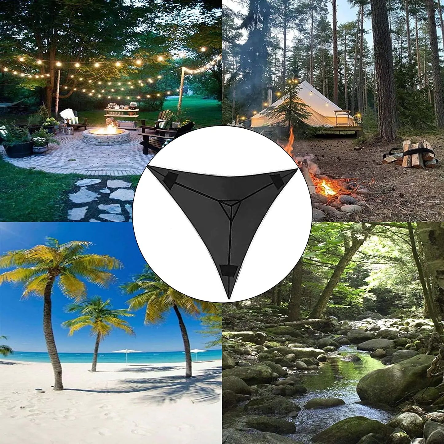 Multi-Person Triangular Mesh Hammock – Fun for Family & Friends, Outdoor Relaxation