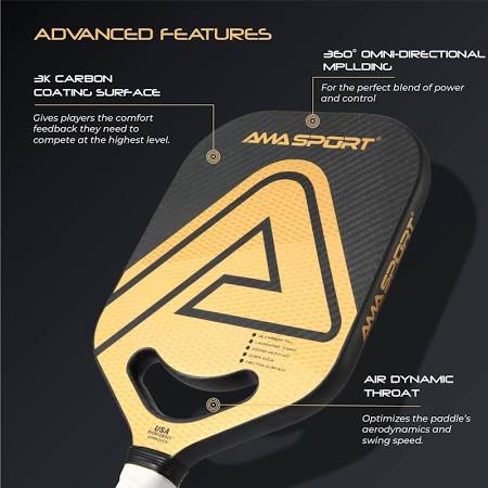 AMA SPORT Future 003 Pickleball Paddle - USAPA Approved Carbon Fiber Paddle