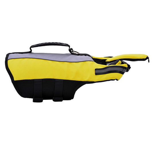 Reflective Dog Life Jacket with Safety Handle – Adjustable Pet Swim Vest with Head Support for Swimming & Boating
