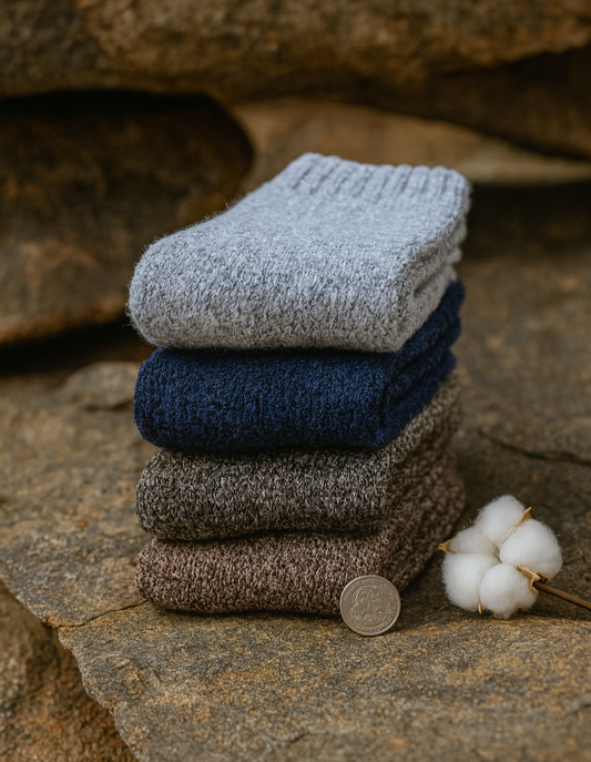 Luxury Men’s Cotton Crew Socks – Classic Fit, Reinforced Heel & Toe