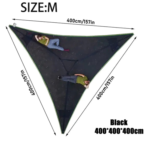 Multi-Person Triangular Mesh Hammock – Fun for Family & Friends, Outdoor Relaxation